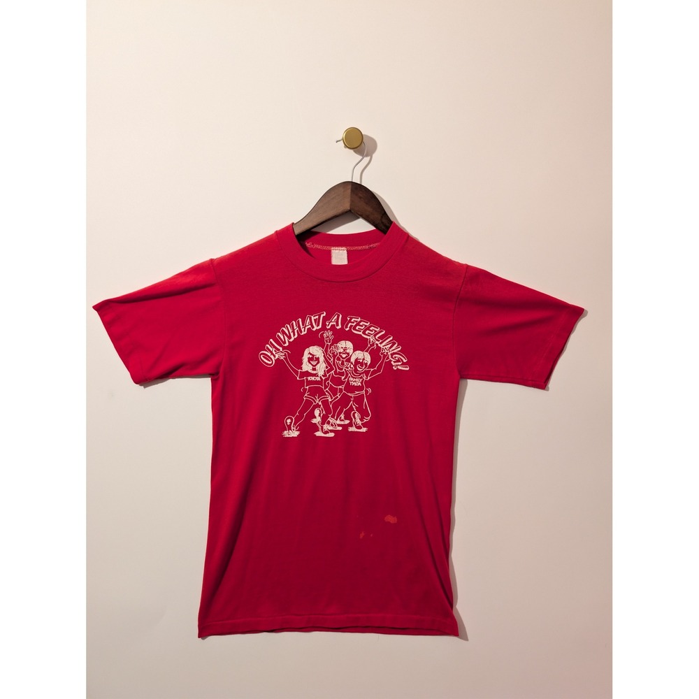 Toyota T-Shirt Unisex S Red Good Oh What A Feeling YMCA Vintage Single Stitch
